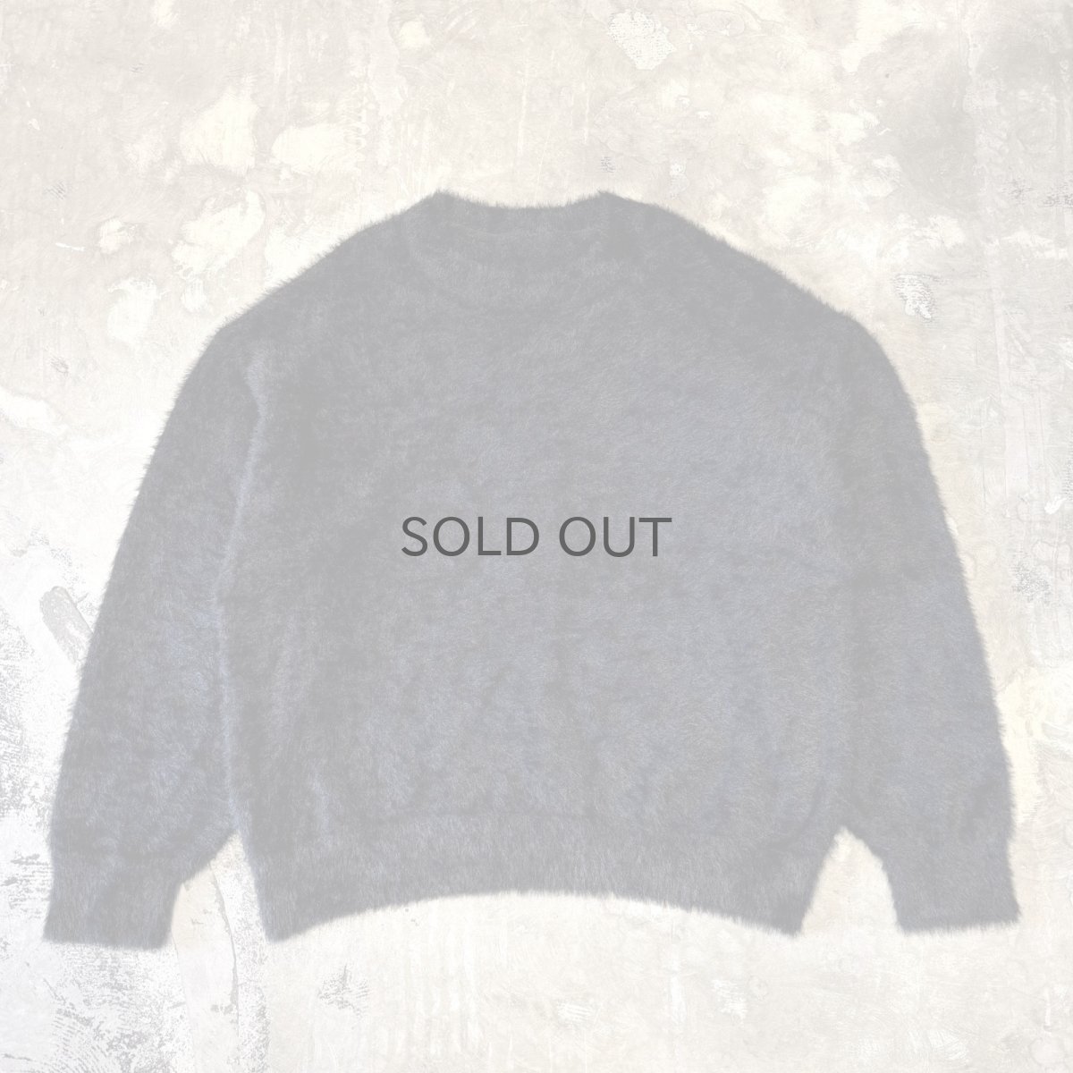 画像1: BLACK COLOR SHAGGY KNIT SWEATER / Mens L (1)