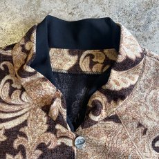 画像9: ALL OVER ART PATTERN SHORT DESIGN VELVET STAND COLLAR JACKET / Ladies M  (9)