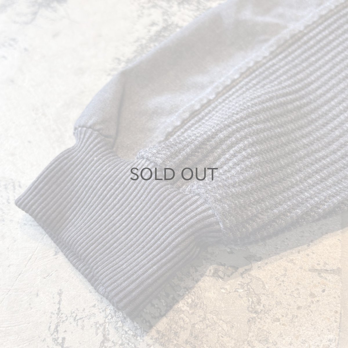 画像7: MATERIAL SWITCHED HALF ZIP KNIT SWEATER / Mens XL (7)