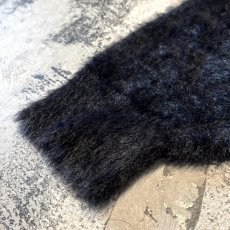 画像7: BLACK COLOR SHAGGY KNIT SWEATER / Mens L (7)