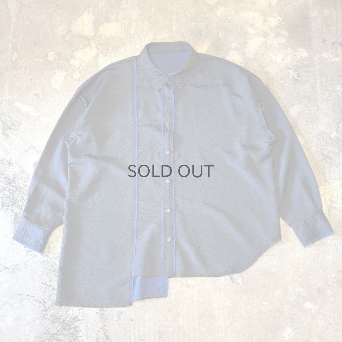 画像1: ASYMMETRY CUT FRINGES LINE L/S SHIRT / Mens XL (1)