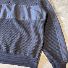 画像6: MATERIAL SWITCHED HALF ZIP KNIT SWEATER / Mens XL (6)