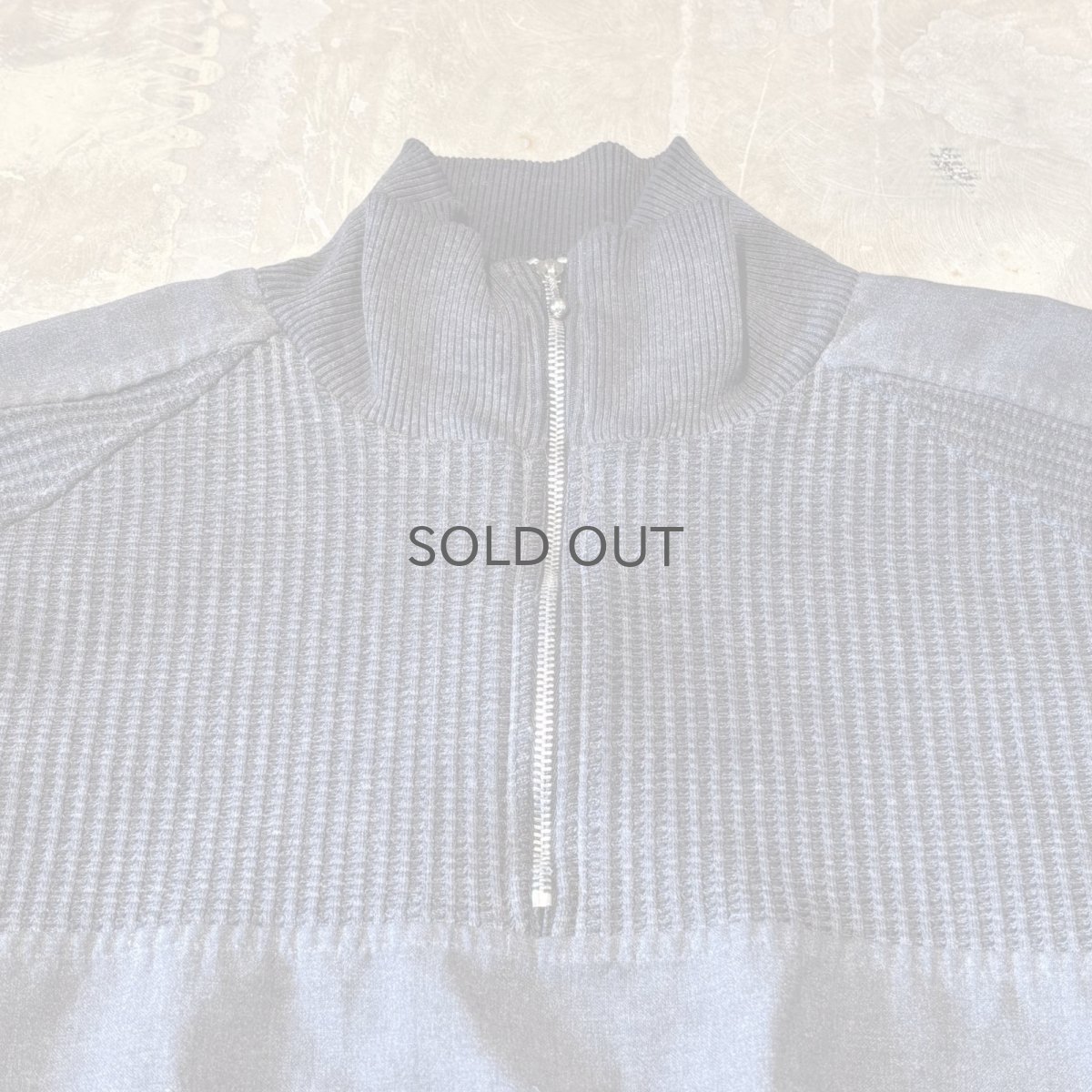 画像10: MATERIAL SWITCHED HALF ZIP KNIT SWEATER / Mens XL (10)