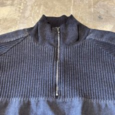 画像10: MATERIAL SWITCHED HALF ZIP KNIT SWEATER / Mens XL (10)
