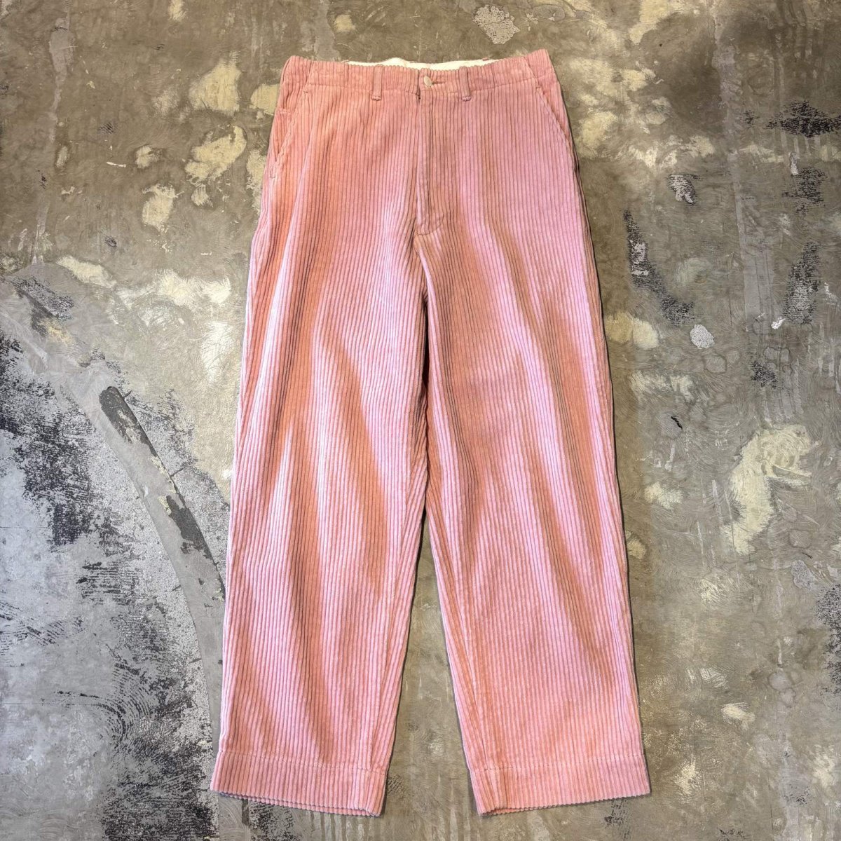 画像1: PINK COLOR WIDE SILHOUETTE CORDUROY PANTS / ~W30 (1)