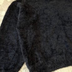 画像5: BLACK COLOR SHAGGY KNIT SWEATER / Mens L (5)