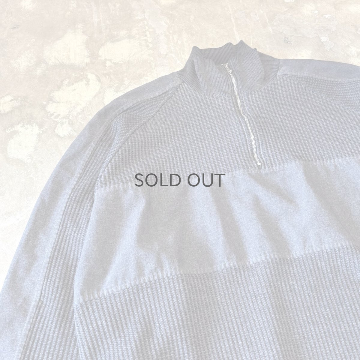 画像3: MATERIAL SWITCHED HALF ZIP KNIT SWEATER / Mens XL (3)