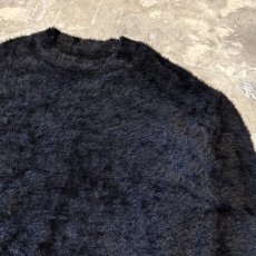 画像4: BLACK COLOR SHAGGY KNIT SWEATER / Mens L (4)