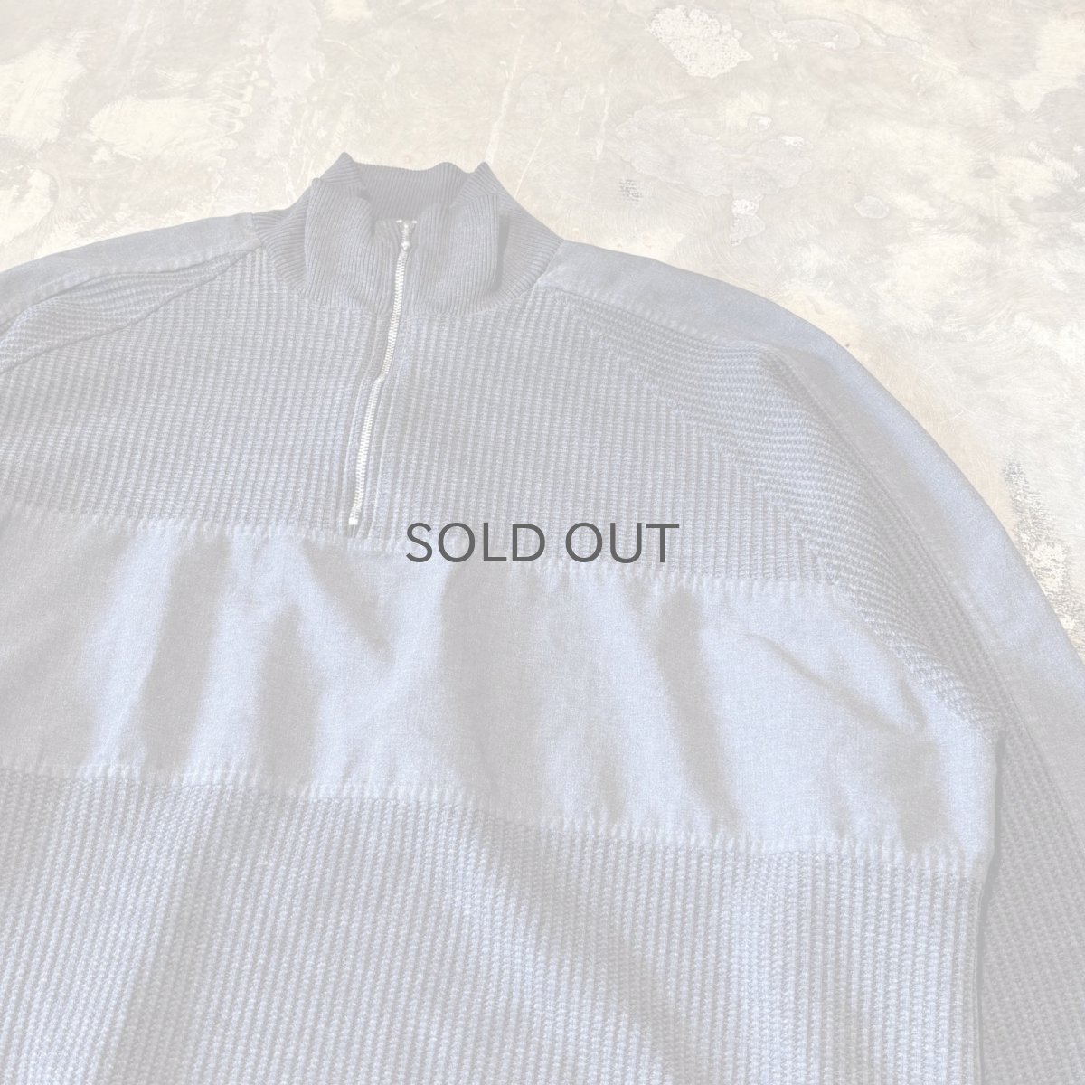 画像4: MATERIAL SWITCHED HALF ZIP KNIT SWEATER / Mens XL (4)