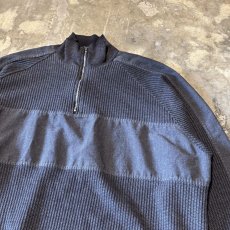 画像4: MATERIAL SWITCHED HALF ZIP KNIT SWEATER / Mens XL (4)