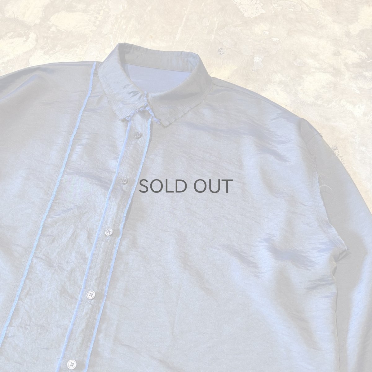 画像4: ASYMMETRY CUT FRINGES LINE L/S SHIRT / Mens XL (4)