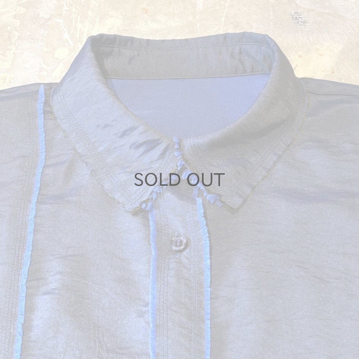 画像10: ASYMMETRY CUT FRINGES LINE L/S SHIRT / Mens XL (10)