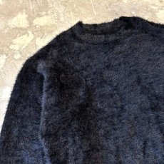画像3: BLACK COLOR SHAGGY KNIT SWEATER / Mens L (3)