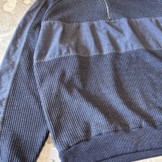 画像5: MATERIAL SWITCHED HALF ZIP KNIT SWEATER / Mens XL (5)