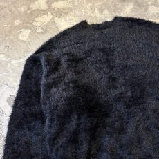 画像9: BLACK COLOR SHAGGY KNIT SWEATER / Mens L (9)