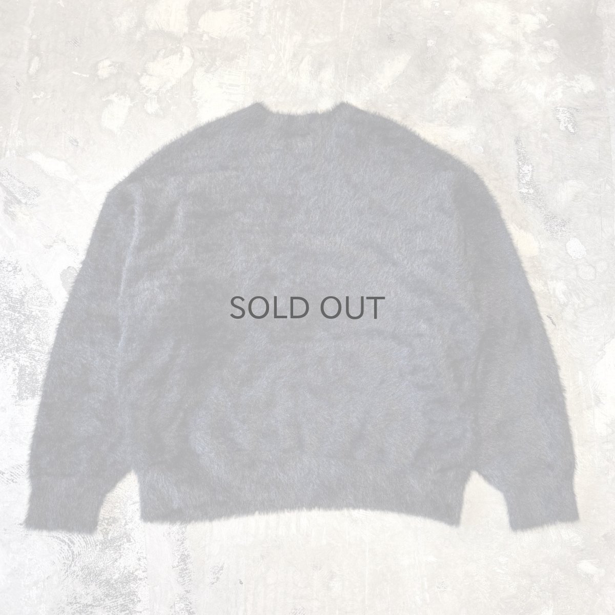 画像2: BLACK COLOR SHAGGY KNIT SWEATER / Mens L (2)