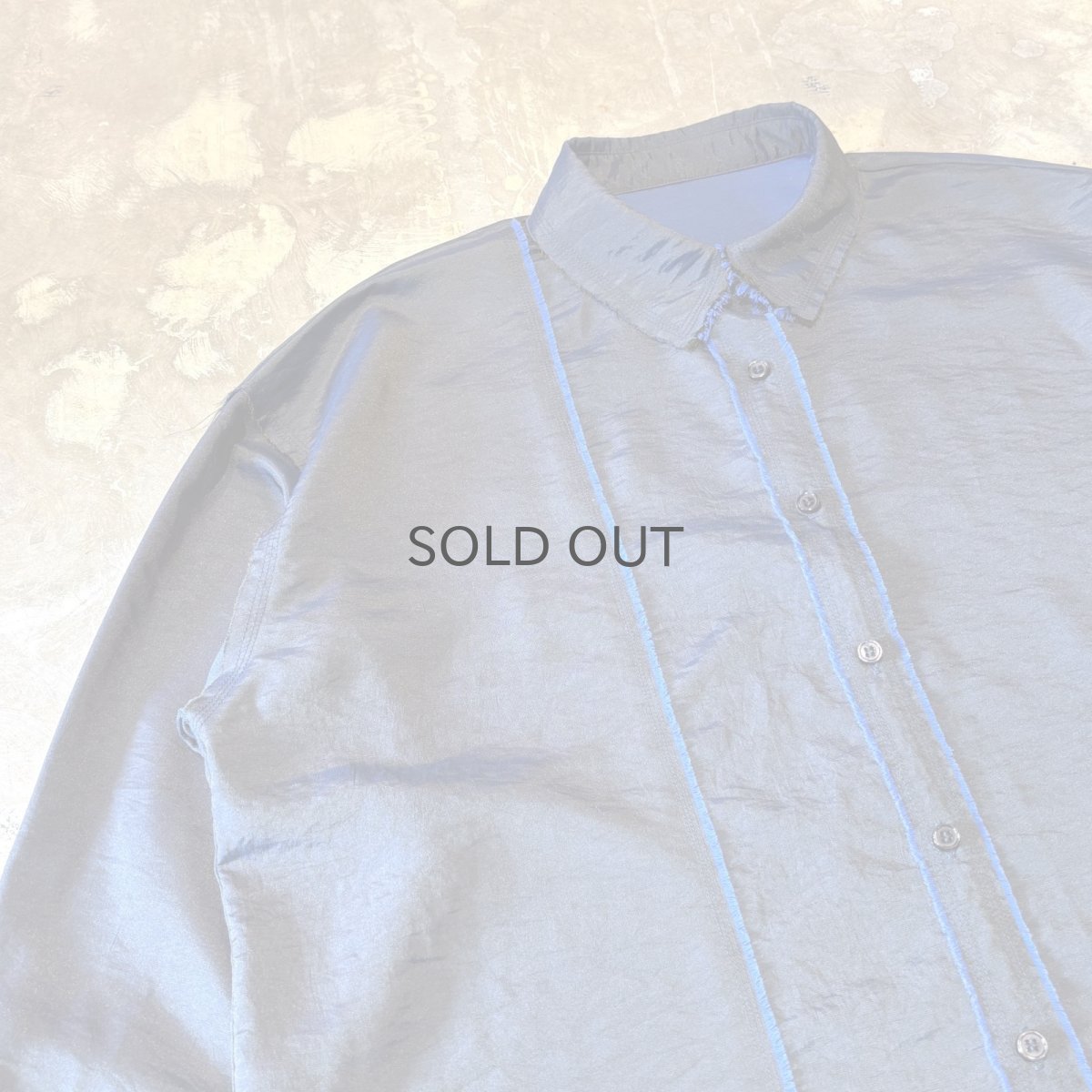 画像3: ASYMMETRY CUT FRINGES LINE L/S SHIRT / Mens XL (3)