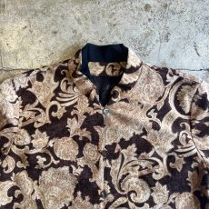 画像8: ALL OVER ART PATTERN SHORT DESIGN VELVET STAND COLLAR JACKET / Ladies M  (8)
