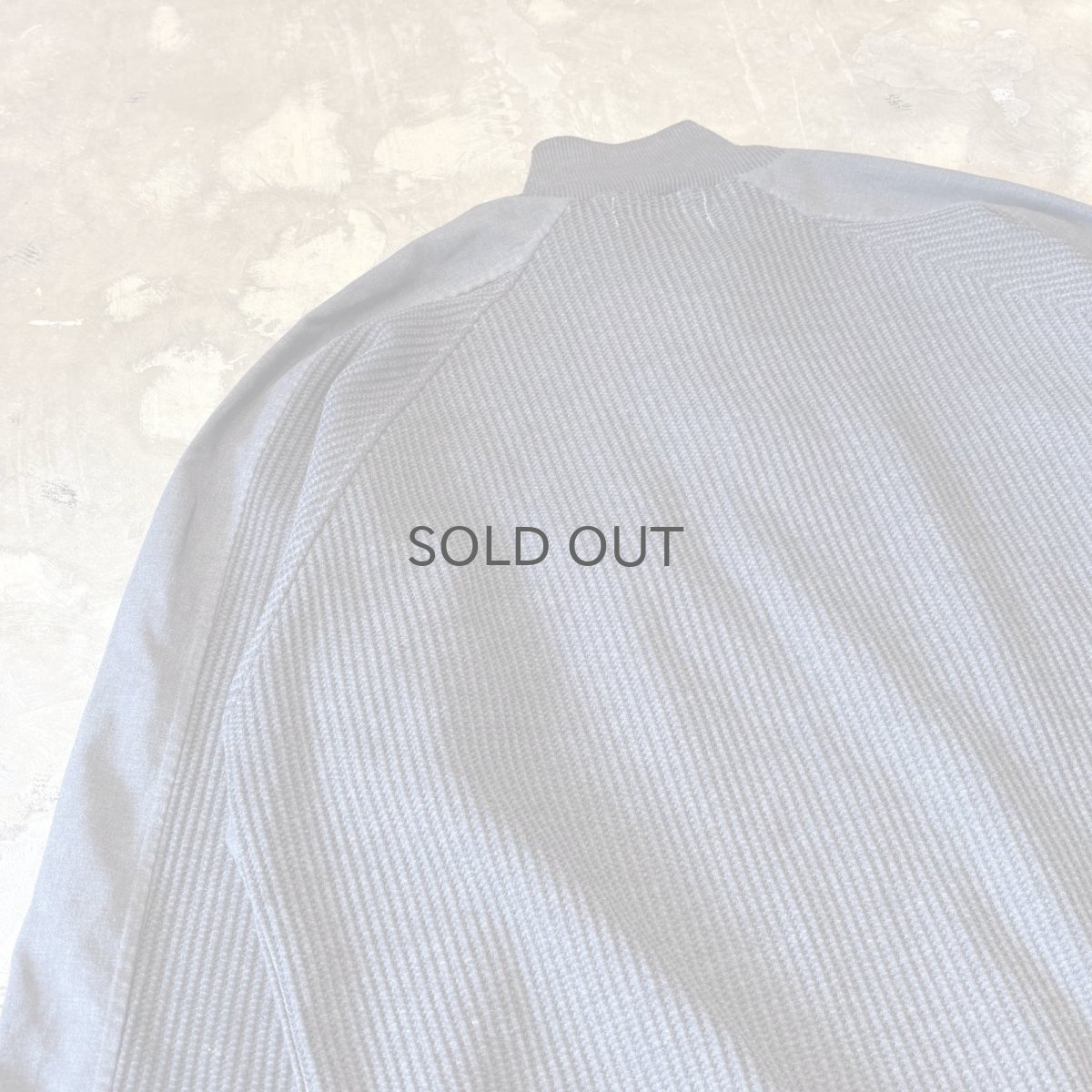 画像9: MATERIAL SWITCHED HALF ZIP KNIT SWEATER / Mens XL (9)