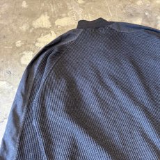 画像9: MATERIAL SWITCHED HALF ZIP KNIT SWEATER / Mens XL (9)