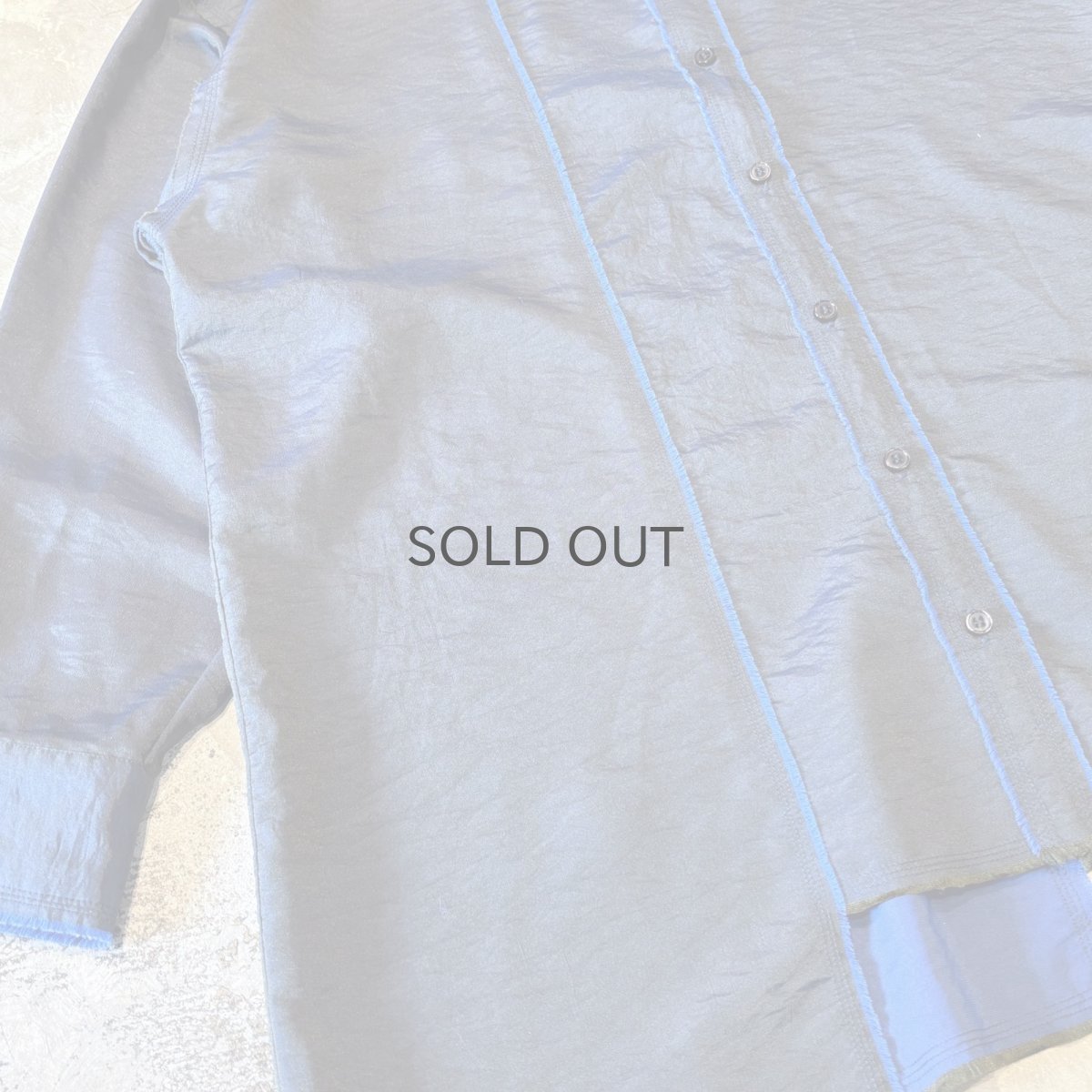 画像5: ASYMMETRY CUT FRINGES LINE L/S SHIRT / Mens XL (5)