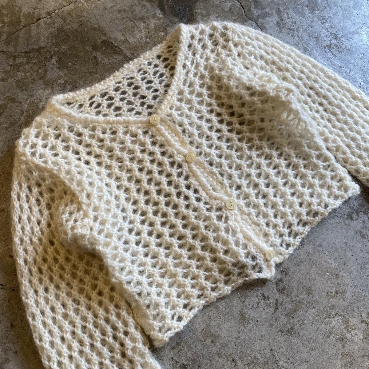 画像3: MESH DESIGN KNIT SHORT CARDIGAN / Ladies M (3)