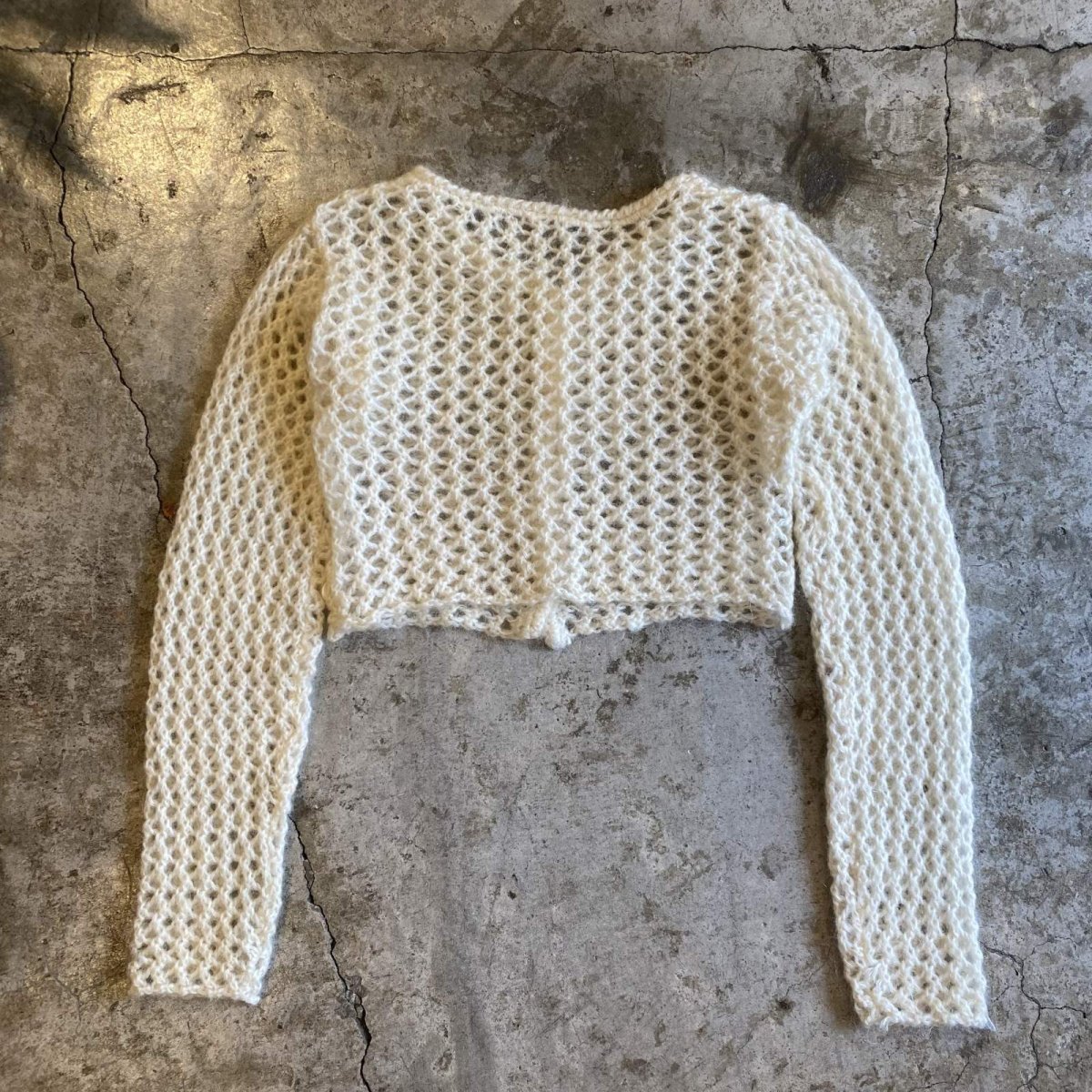 画像2: MESH DESIGN KNIT SHORT CARDIGAN / Ladies M (2)