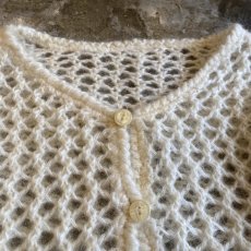 画像4: MESH DESIGN KNIT SHORT CARDIGAN / Ladies M (4)