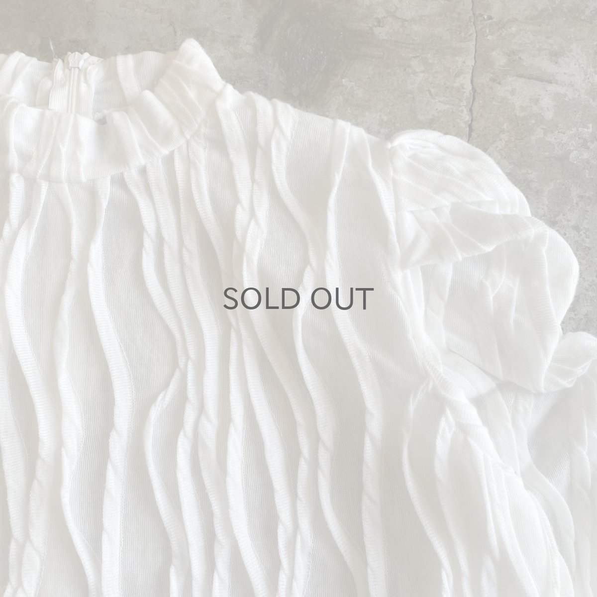 画像5: PUFF SLEEVE EMBOSS DESIGN L/S TOPS /  Ladies M (5)