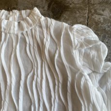 画像5: PUFF SLEEVE EMBOSS DESIGN L/S TOPS /  Ladies M (5)