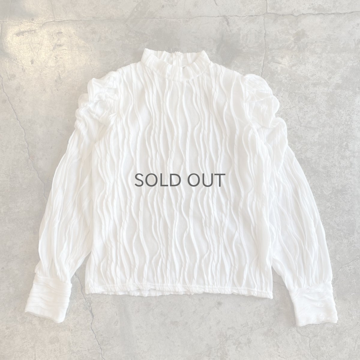 画像1: PUFF SLEEVE EMBOSS DESIGN L/S TOPS /  Ladies M (1)
