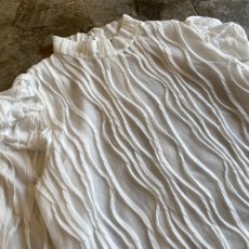 画像3: PUFF SLEEVE EMBOSS DESIGN L/S TOPS /  Ladies M (3)