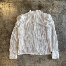画像2: PUFF SLEEVE EMBOSS DESIGN L/S TOPS /  Ladies M (2)