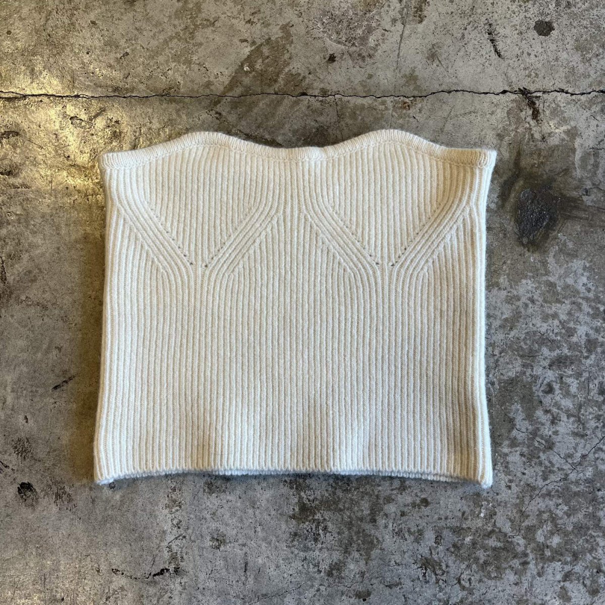 画像1: 【WONDERGROUND】RIB KNIT TUBE TOP / WHITE / OS (1)