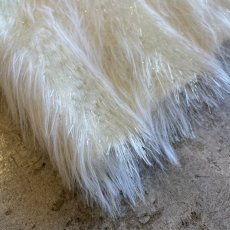 画像3: WHITE COLOR GLITTER MIX LONG SHAGGY DESIGN L/S KNIT TOPS / Ladies M (3)