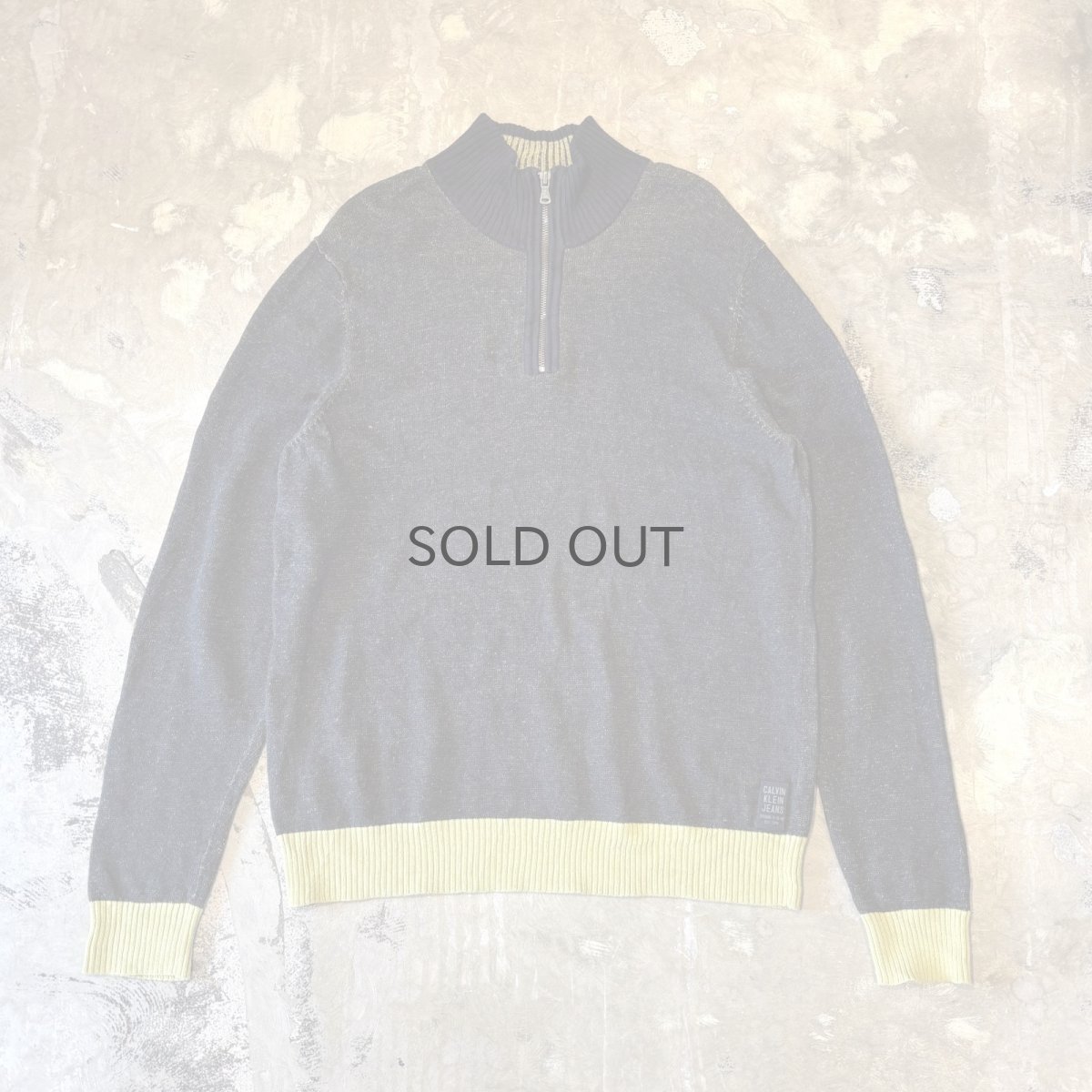 画像1: 【CALVIN KLEIN JEANS】COLOR SWITCHED HALF ZIP KNIT SWEATER / Mens M (1)