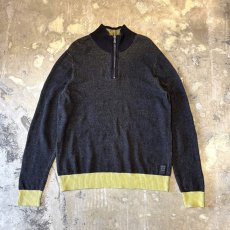 画像1: 【CALVIN KLEIN JEANS】COLOR SWITCHED HALF ZIP KNIT SWEATER / Mens M (1)