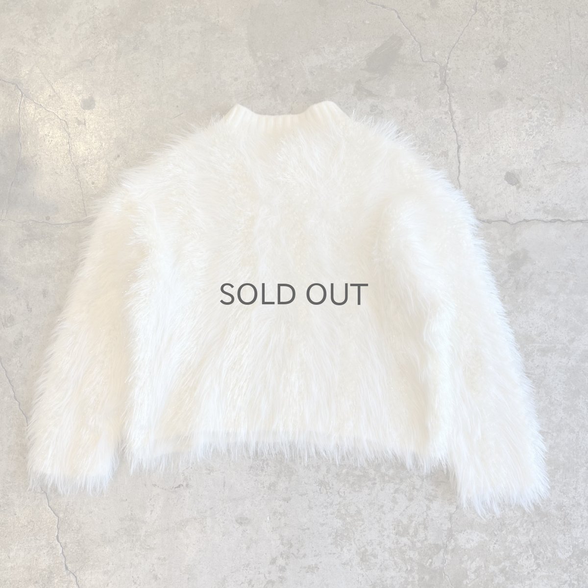 画像2: WHITE COLOR GLITTER MIX LONG SHAGGY DESIGN L/S KNIT TOPS / Ladies M (2)