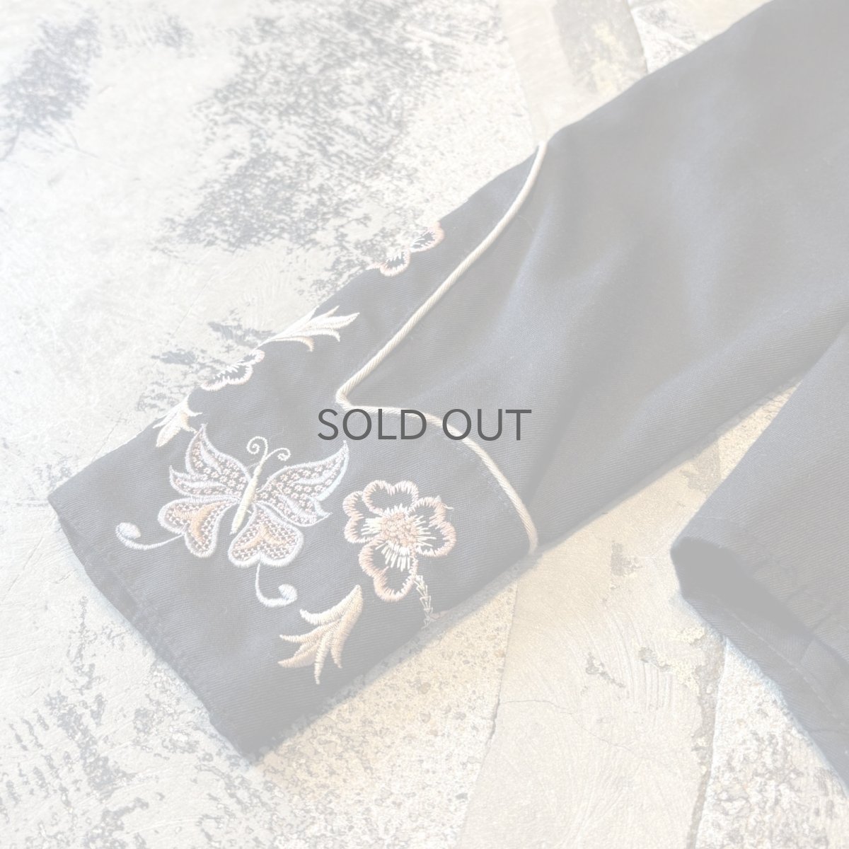 画像7: 90's BUTTERFLY EMBROIDERY YOKE WESTERN L/S SHIRT / Mens S (7)