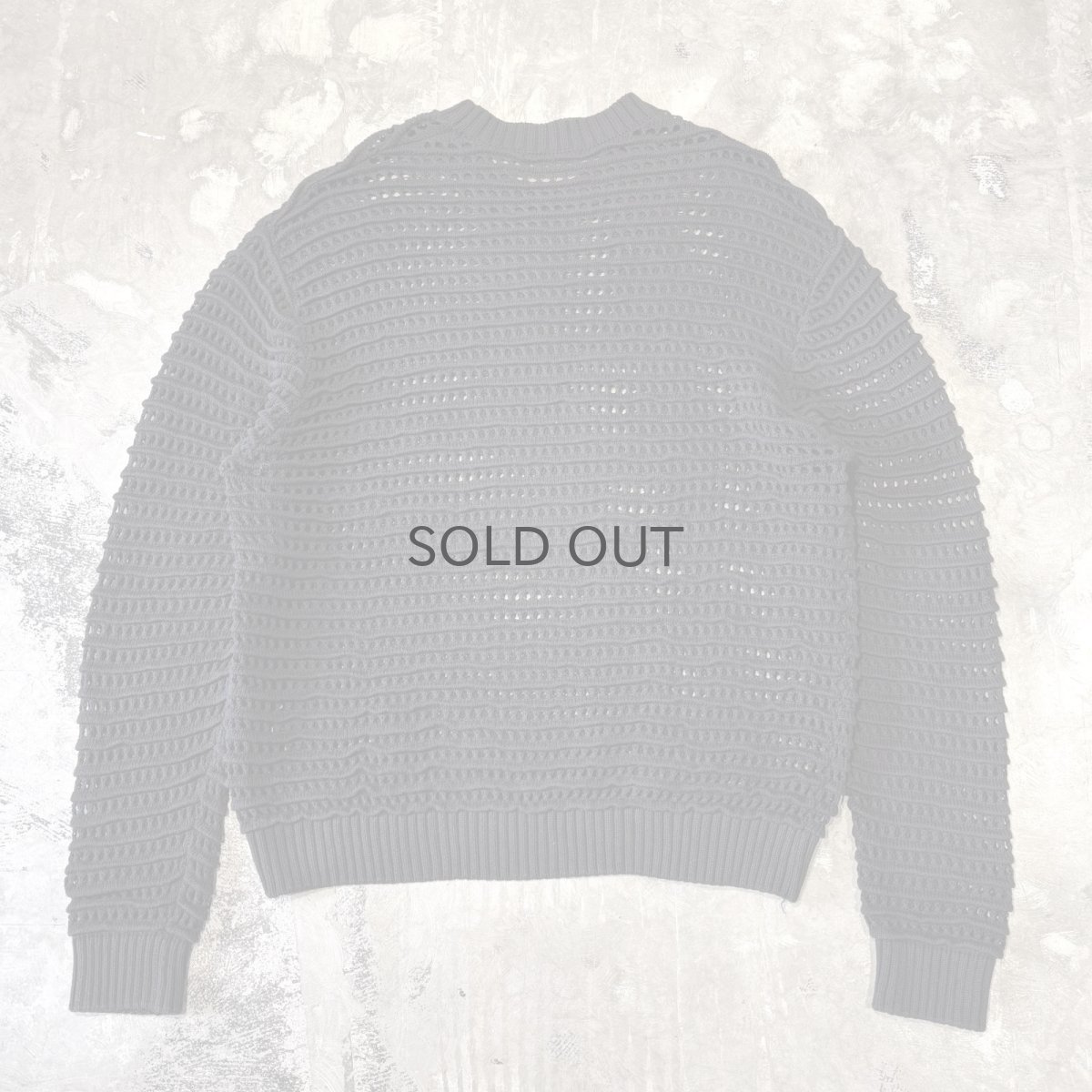 画像2: BLACK COLOR ALL OVER 3D MESH KNIT SWEATER / Mens XL (2)