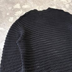 画像9: BLACK COLOR ALL OVER 3D MESH KNIT SWEATER / Mens XL (9)