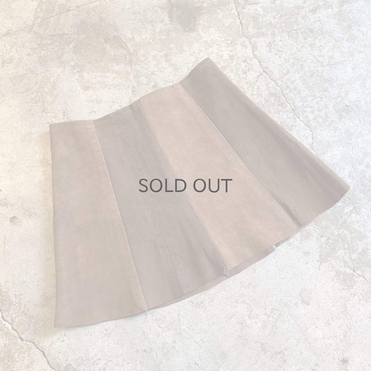 画像10: COLOR BLOCK SUEDE LEATHER FRONT BUTTON MINI SKIRT / W26 (10)