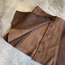 画像6: COLOR BLOCK SUEDE LEATHER FRONT BUTTON MINI SKIRT / W26 (6)