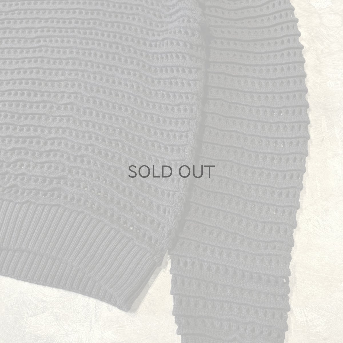 画像6: BLACK COLOR ALL OVER 3D MESH KNIT SWEATER / Mens XL (6)