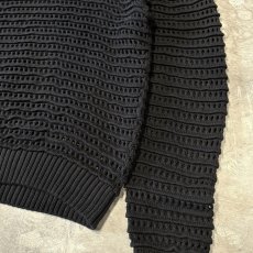 画像6: BLACK COLOR ALL OVER 3D MESH KNIT SWEATER / Mens XL (6)