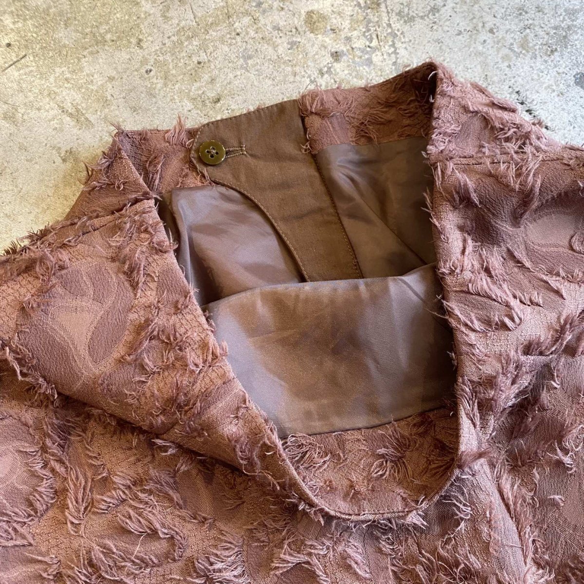 画像7: BROWN COLOR SHAGGY ALL OVER PATTERN DESIGN SKIRT / W29 (7)