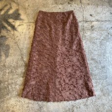 画像1: BROWN COLOR SHAGGY ALL OVER PATTERN DESIGN SKIRT / W29 (1)