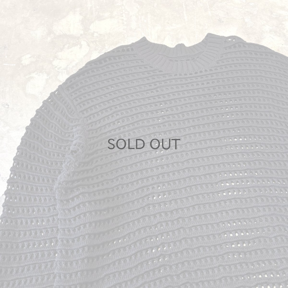 画像3: BLACK COLOR ALL OVER 3D MESH KNIT SWEATER / Mens XL (3)