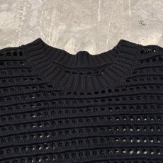 画像10: BLACK COLOR ALL OVER 3D MESH KNIT SWEATER / Mens XL (10)