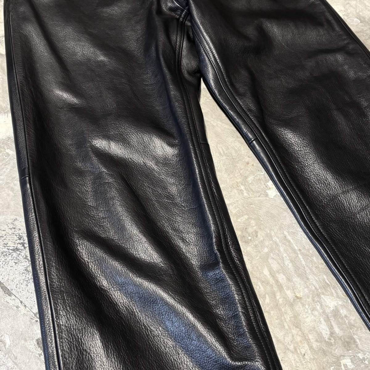 画像5: REAL LEATHER STRAIGHT SILHOUETTE PANTS / W32 (5)